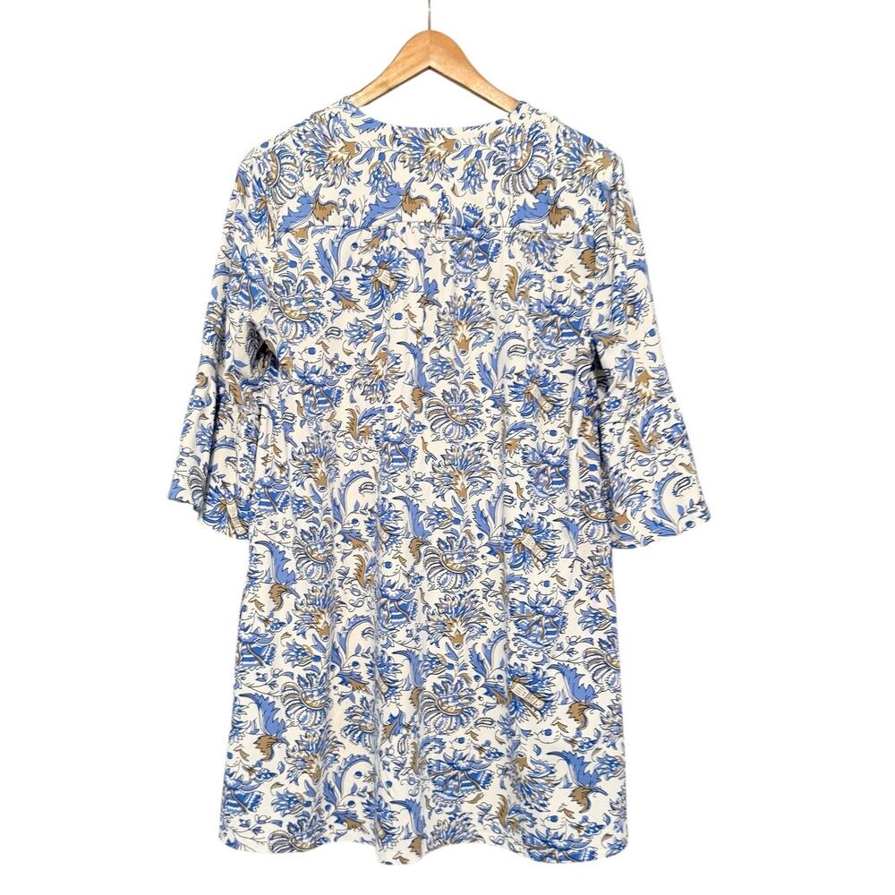 Jude Connally Small Blue White Floral Print Shift Tunic Dress Short Sleeve - Picture 7 of 7